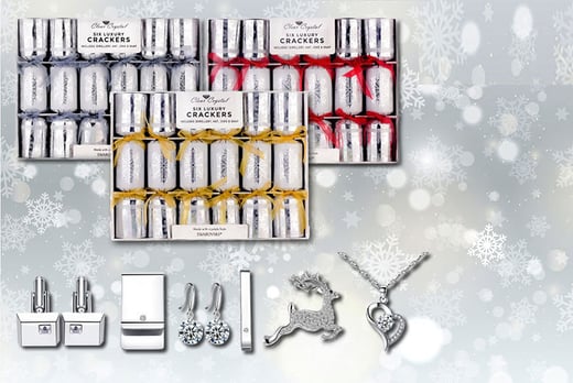 6 Christmas Crackers with Prizes Made with Crystals from Swarovski