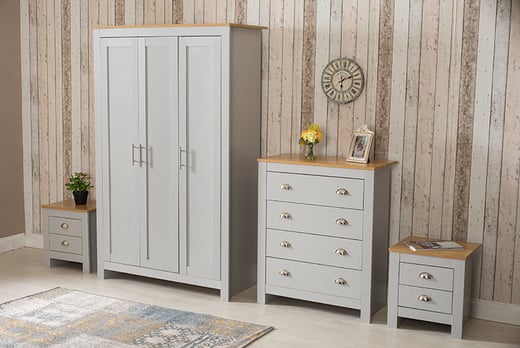 3pc Or 4pc Bedroom Furniture Set 2 Colours Newcastle