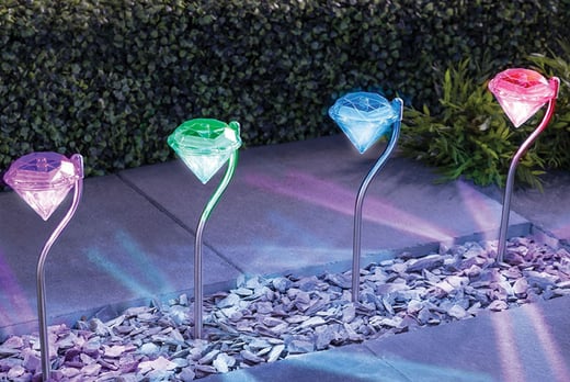 4 Solar Led Colour Changing Outdoor Diamond Lights Wowcher Led Plus More Diamond Lights