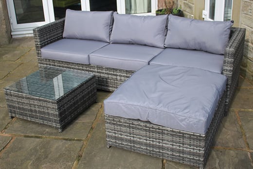 4Seater Rattan Corner Sofa Set 3 Colours! Wowcher