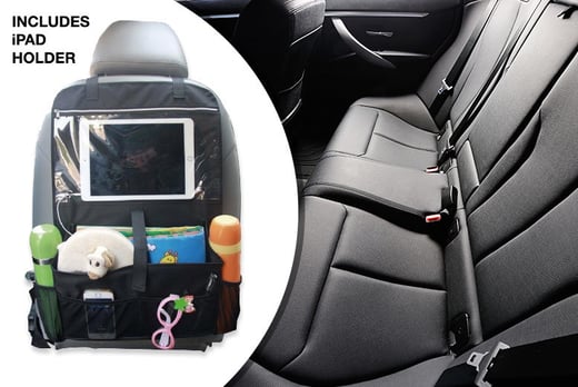 Hanging Car Back Seat Organiser With Tablet Holder