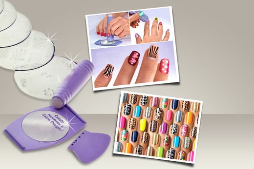 4. Nail Art Stamping Kit with Boots Pattern - wide 5