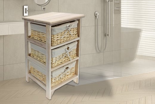 3 Tier Wicker Basket Wooden Storage Unit Solutions Deals Eurotrade 3 Tier Drawers Wooden Storage Cabinet
