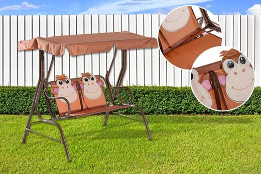 Kids Monkey Two Seater Metal Swing Chair Shop Wowcher