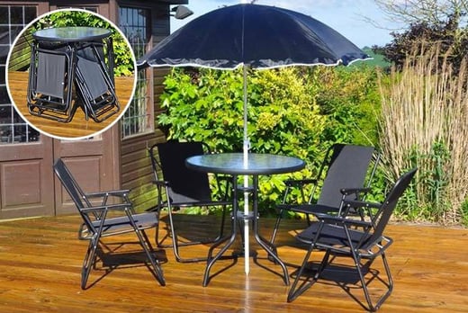 6 Piece Garden Patio Furniture Set Parasol Included Shop