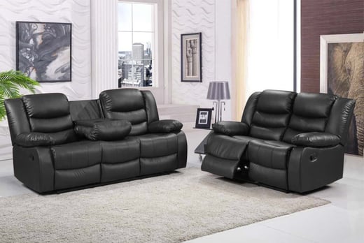 Romano Leather Sofa Suite Wowcher