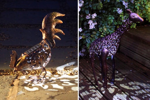 Ornamental Solar Powered Metal Animal Sculpture 2 Designs Shs Trading Ltd Solar Powered Metal Garden