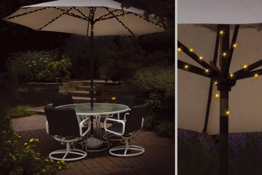 72 Led Solar Garden Parasol Lights Wowcher Zoozio 72 Led Solar Umbrella Lights