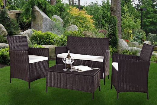 4pc Outdoor Rattan Furniture Set Wowcher
