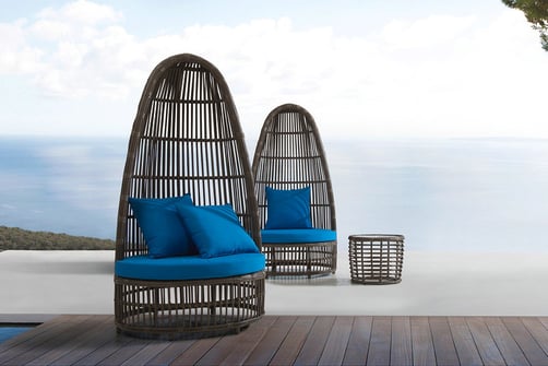 Palermo Rattan Outdoor Furniture Set Garden Deals In Palermo Garden Chairs On A Decking With Seaside View Two Rattan