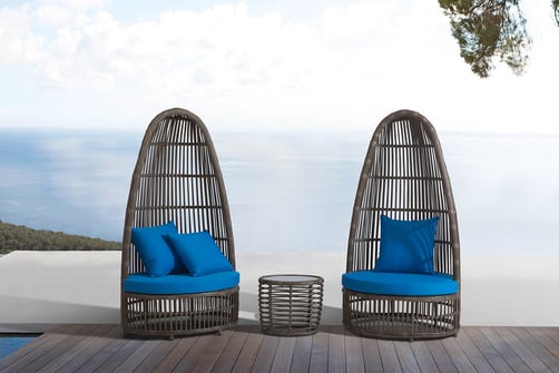 Palermo Rattan Outdoor Furniture Set Garden Deals In Palermo Garden Chairs On A Decking With Seaside View Two Rattan And Table Over Looking The Sea