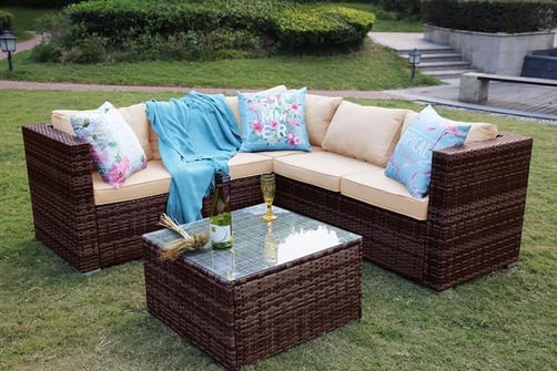Yakoe Monaco Rattan Corner Sofa Set Garden Deals In London