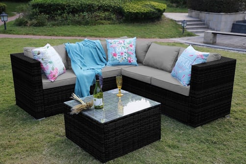 Yakoe Monaco Rattan Corner Sofa Set Garden Deals In London