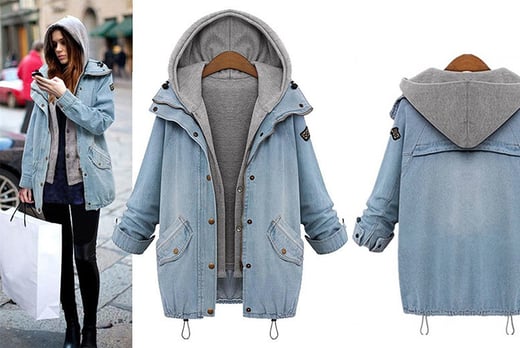 2pc Hooded Denim Jacket | London