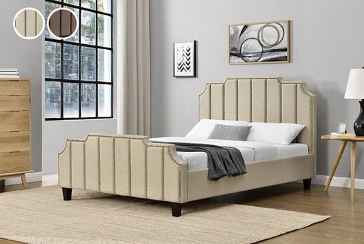 Linen Sleigh Bed Bedroom Furniture Deals In Newcastle